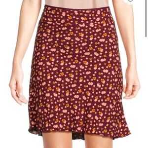 Free People floral mini slip skirt size 10 new